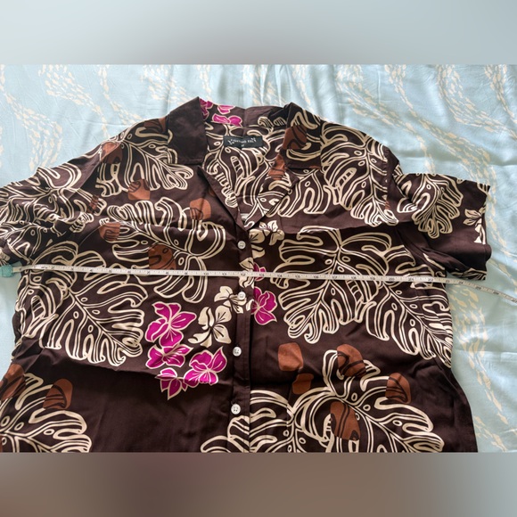 Fighting Eel Brown and Pink Floral Button Down dress - Picture 4 of 6